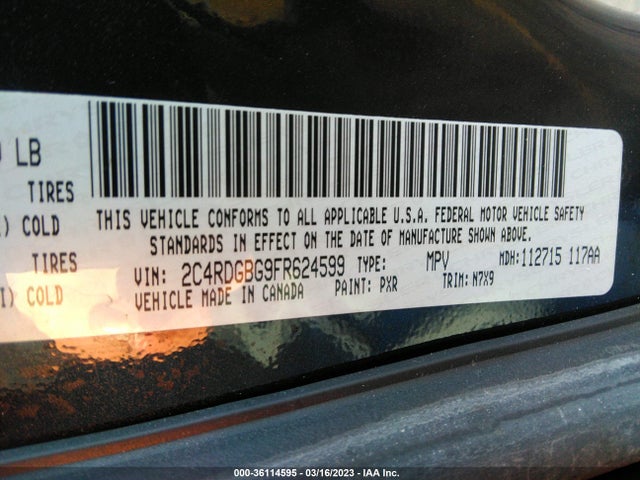 Dodge Grand Caravan Se 2015 2C4RDGBG9FR624599 Image 10