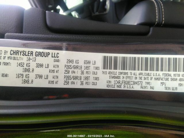 1C4RJFBG8EC304572 Jeep Grand Cherokee Limited