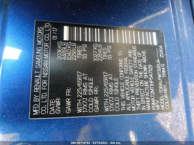 KNMAT2MT1HP547129 Nissan ROGUE S