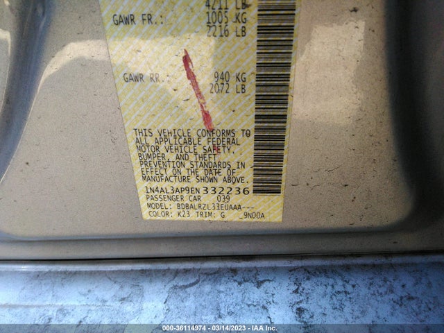 Nissan ALTIMA 2.5 2014 1N4AL3AP9EN332236 Image 11