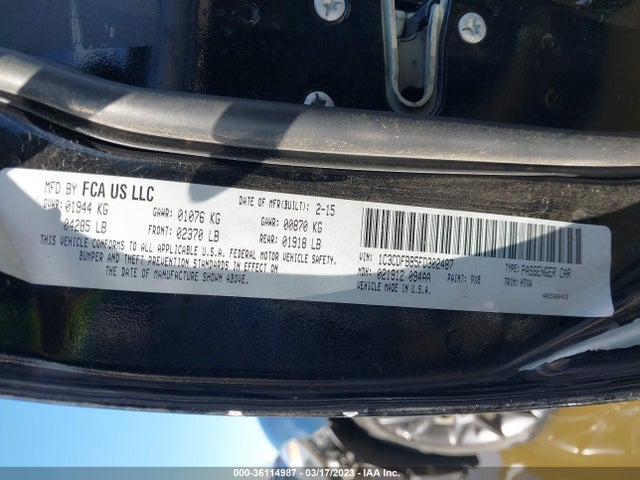 Dodge DART SXT 2015 1C3CDFBB5FD302487 Image 10