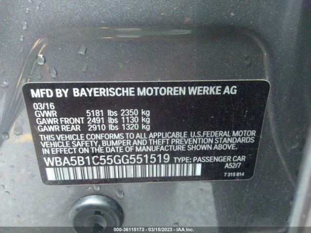WBA5B1C55GG551519 BMW 5 Series 535i