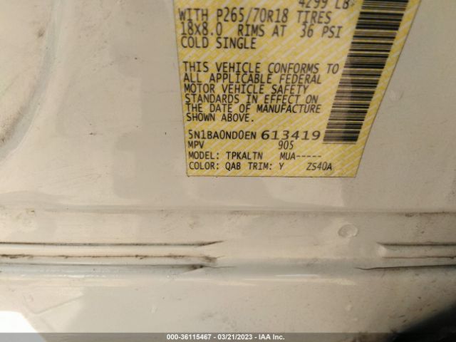 5N1BA0ND0EN613419 Nissan ARMADA SV