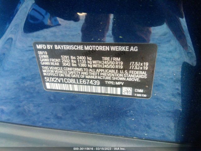 5UX2V1C08LLE67439 BMW X4 Xdrive30i