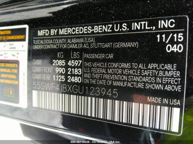 55SWF4JBXGU123945 Mercedes-Benz C-class C 300