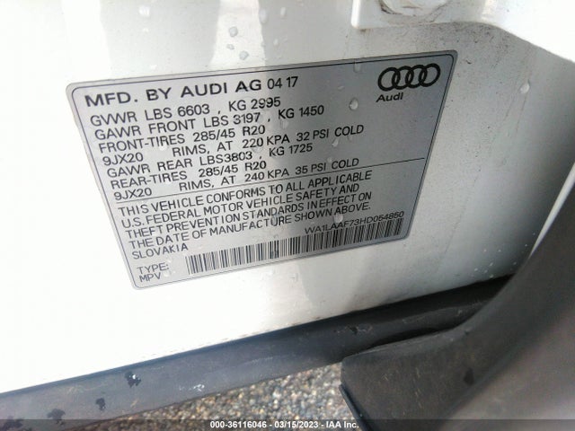 WA1LAAF73HD054850 Audi Q7 Premium Plus