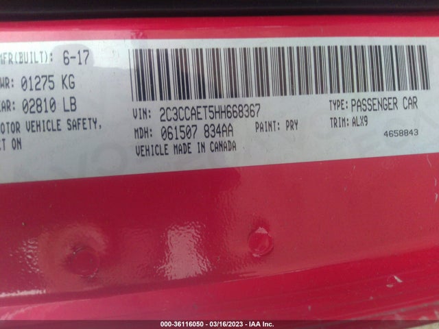 Chrysler 300 300c 2017 2C3CCAET5HH668367 Image 9