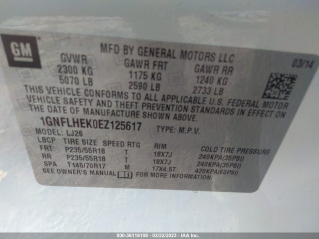 Chevrolet Equinox Ltz 2014 1GNFLHEK0EZ125617 Image 10