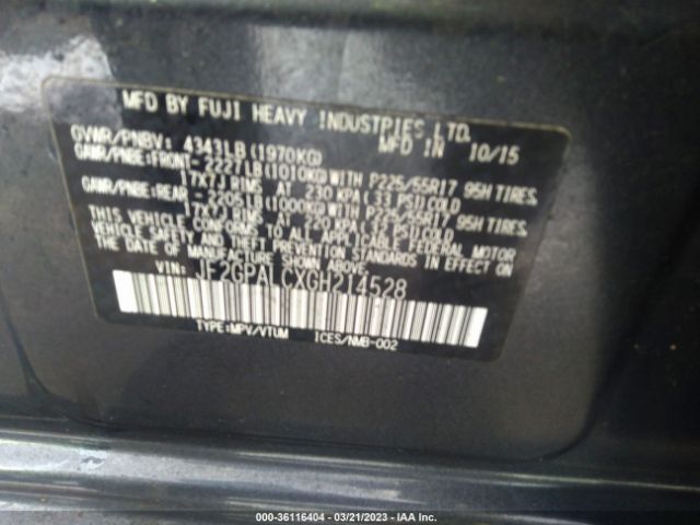 JF2GPALCXGH214528 Subaru Crosstrek Limited