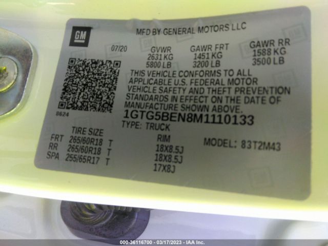 1GTG5BEN8M1110133 GMC Canyon 2wd Elevation Standard