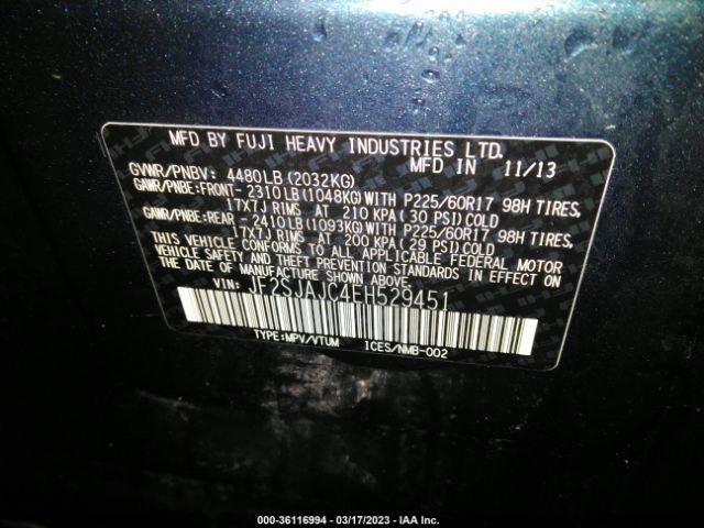 JF2SJAJC4EH529451 Subaru Forester 2.5i Limited
