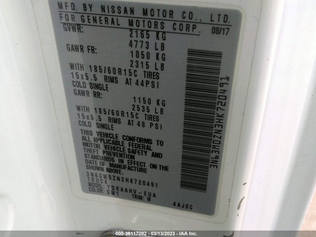 2017 Chevrolet City Express, VIN: 3N63M0ZN3HK720491