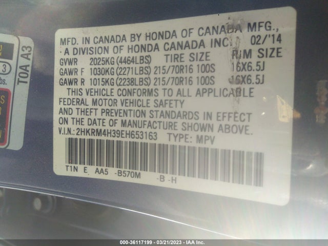 Honda CR-V LX 2014 2HKRM4H39EH653163 Image 10