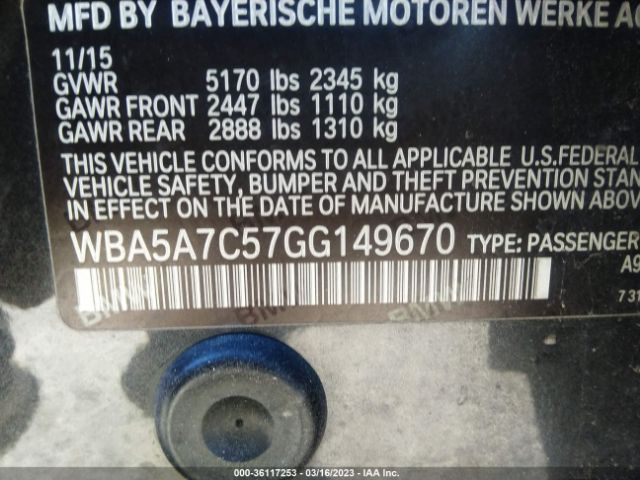 WBA5A7C57GG149670 BMW 5 Series 528i Xdrive