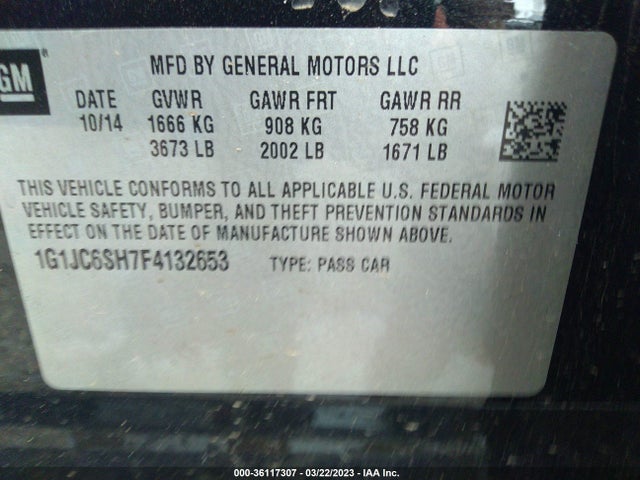 Chevrolet SONIC LT 2015 1G1JC6SH7F4132653 Image 11
