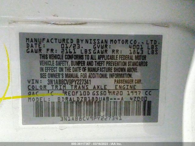 3N1AB8CV9PY227341 Nissan SENTRA SV