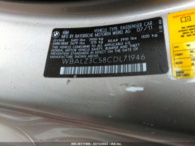 WBALZ3C58CDL71946 BMW 6 Series 650i