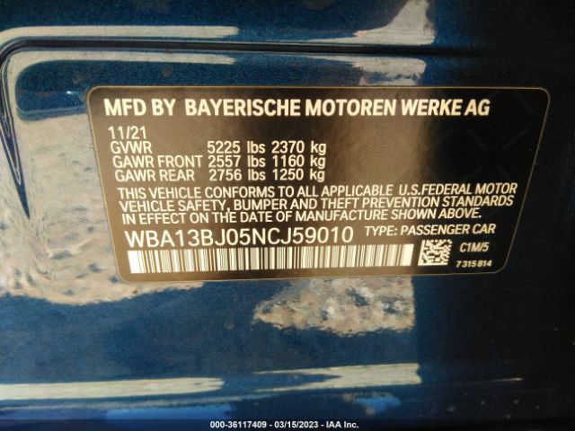 WBA13BJ05NCJ59010 BMW 5 Series 530i Xdrive