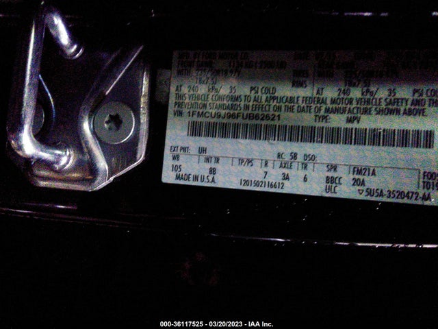 Ford Escape Titanium 2015 1FMCU9J96FUB62621 Image 9