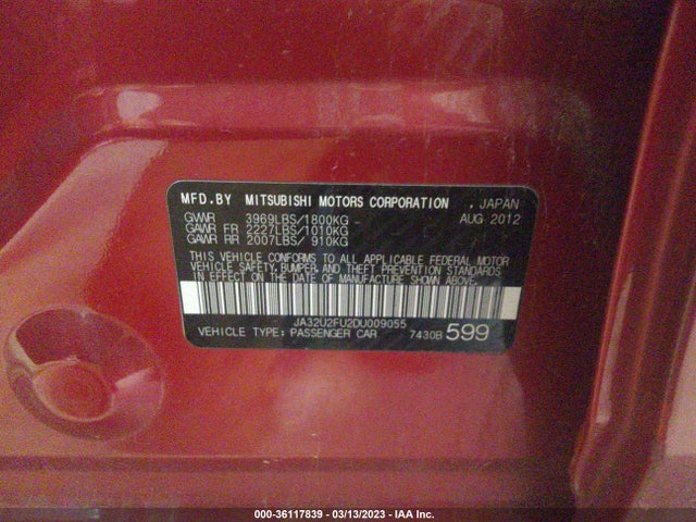 JA32U2FU2DU009055 Mitsubishi Lancer