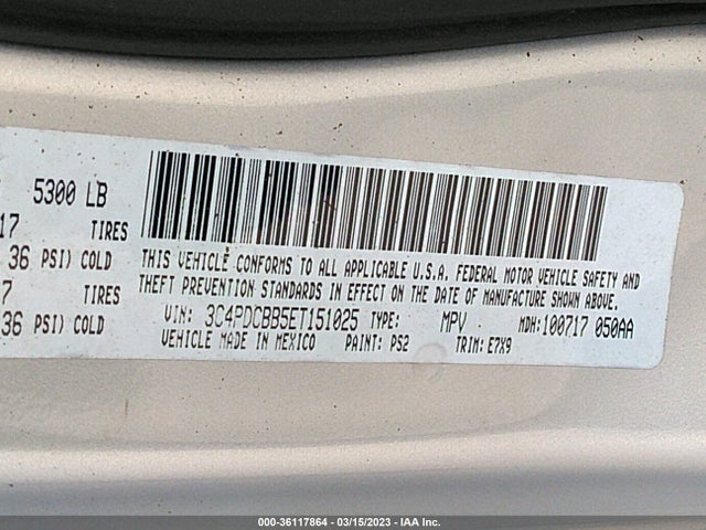 Dodge Journey Sxt 2014 3C4PDCBB5ET151025 Image 9