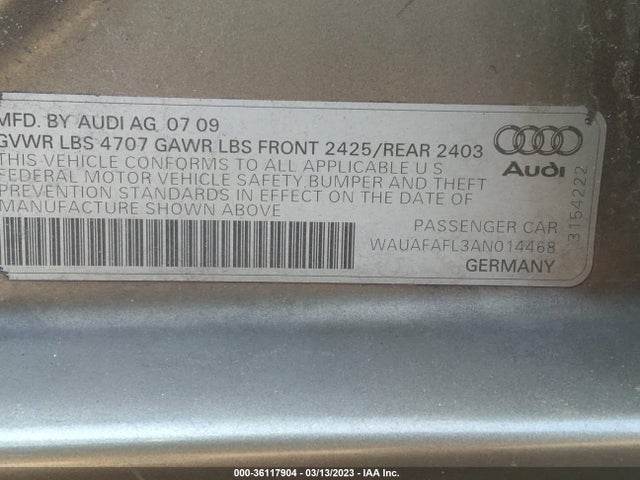 WAUAFAFL3AN014468 Audi A4 2.0t Premium