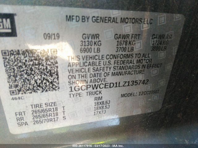 1GCPWCED1LZ135742 Chevrolet Silverado 1500 2wd  Short Bed Lt