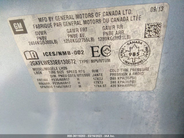 GMC Terrain Sle 2014 2GKFLWE33E6130672 Image 9