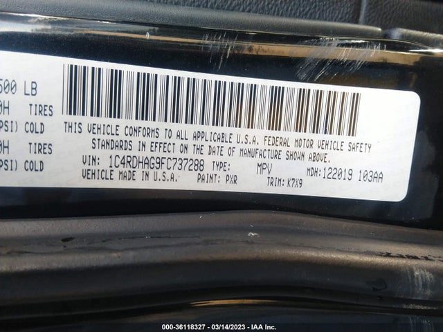 Dodge Durango Sxt 2015 1C4RDHAG9FC737288 Image 9