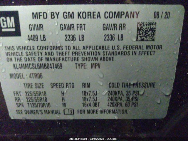 KL4MMCSL6MB047469 Buick Encore Gx Awd Preferred