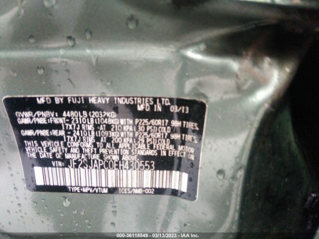 JF2SJAPC0EH430553 Subaru Forester 2.5i Touring