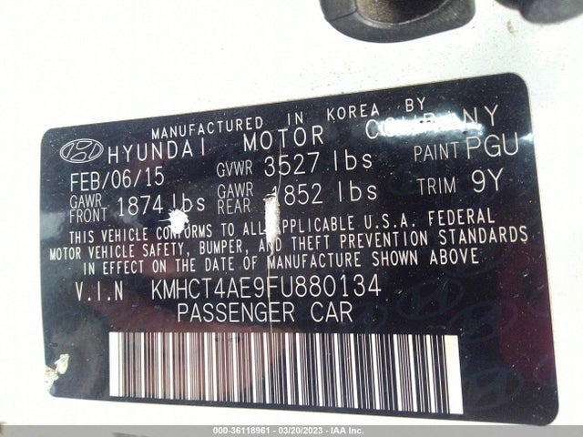 Hyundai ACCENT GLS 2015 KMHCT4AE9FU880134 Image 10