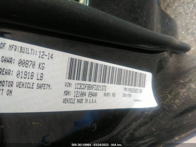 Dodge DART SXT 2015 1C3CDFBBXFD221372 Image 9