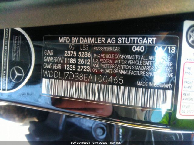 WDDLJ7DB8EA100465 Mercedes-Benz Cls-class Cls 550