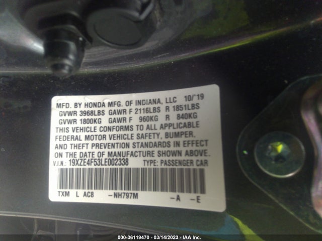 2020 Honda Insight, VIN: 19XZE4F53LE002338