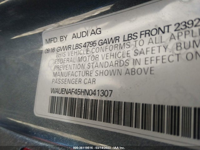 WAUENAF45HN041307 Audi A4 Premium Plus