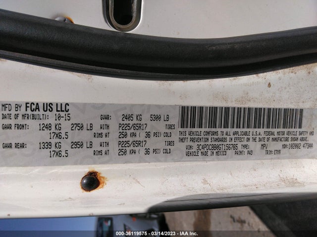 Dodge Journey Sxt 2016 3C4PDCBB0GT156765 Image 9