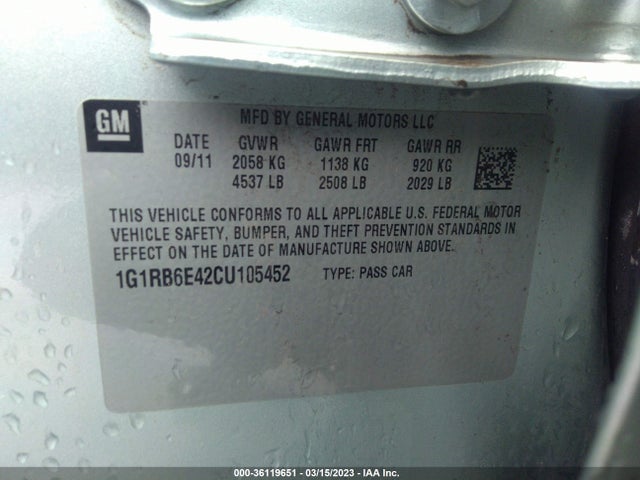 Chevrolet Volt 2012 1G1RB6E42CU105452 Image 11
