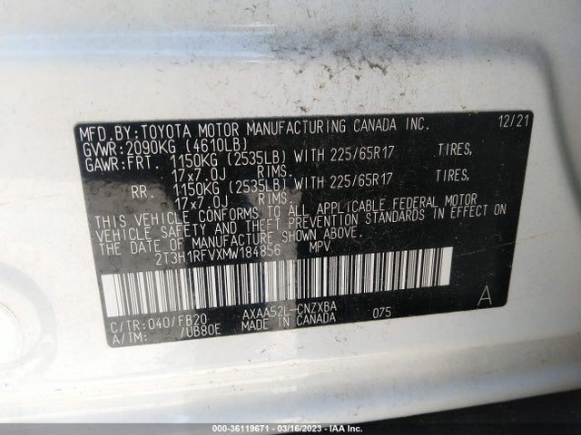 Toyota RAV4 LE 2021 2T3H1RFVXMW184856 Image 9