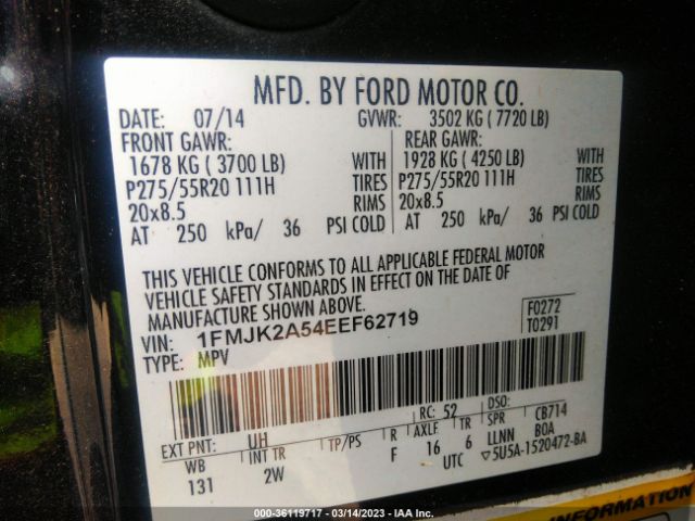 1FMJK2A54EEF62719 Ford Expedition El Limited