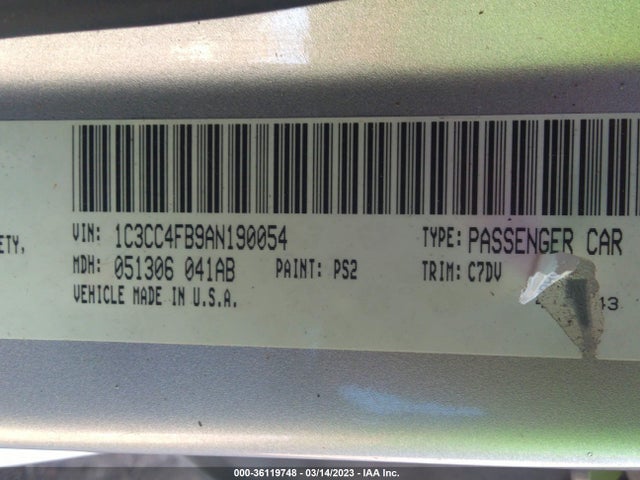 1C3CC4FB9AN190054 Chrysler Sebring Touring