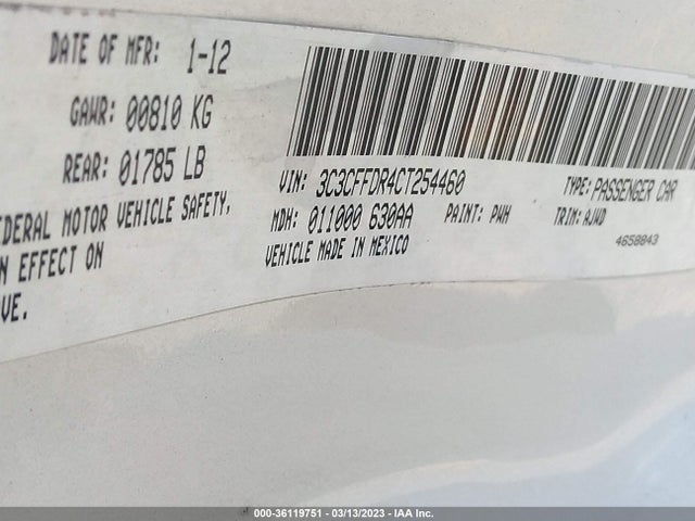 3C3CFFDR4CT254460 Fiat 500 POP