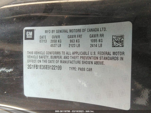 Chevrolet CAMARO LT 2014 2G1FB1E36E9122199 Image 9