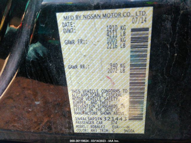 1N4AL3AP1FN321443 Nissan Altima 2.5 S