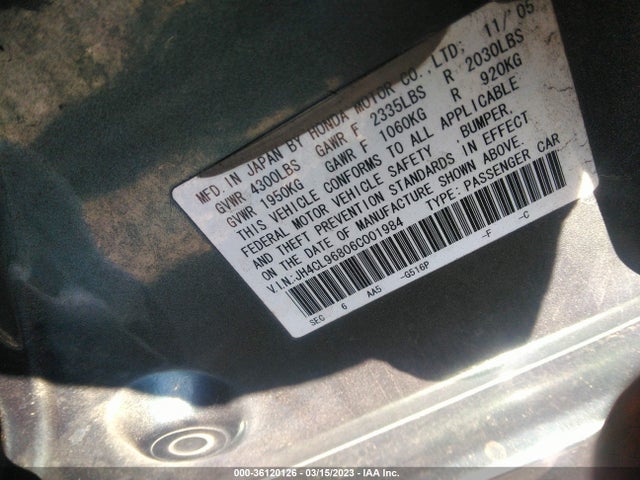Acura TSX 2006 JH4CL96806C001984 Image 10
