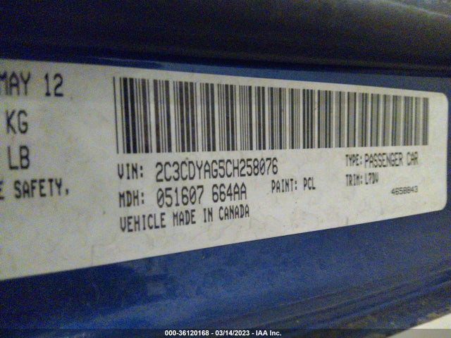 Dodge Challenger Sxt 2012 2C3CDYAG5CH258076 Image 10