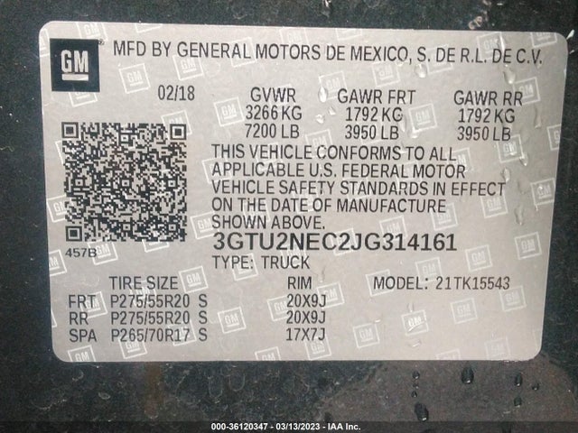 GMC Sierra 1500 Slt 2018 3GTU2NEC2JG314161 Image 10