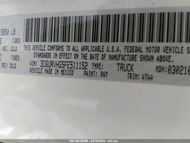 3C6URVHG5FE511152 RAM Promaster