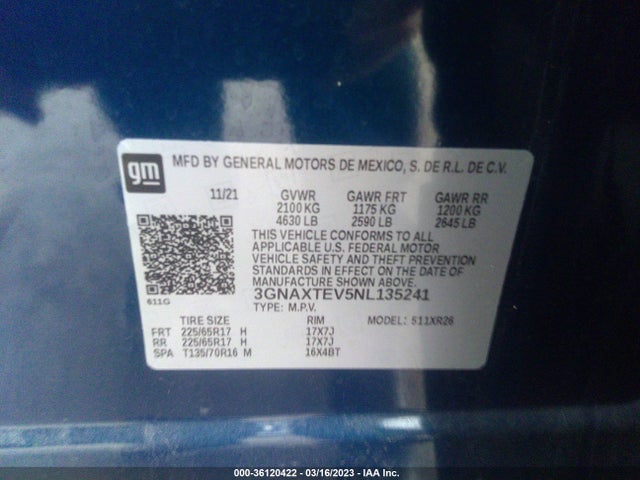 Chevrolet Equinox Awd 2fl 2022 3GNAXTEV5NL135241 Image 9