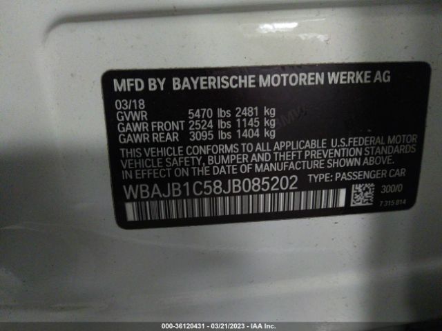 WBAJB1C58JB085202 BMW 5 Series 530e Xdrive Iperformance